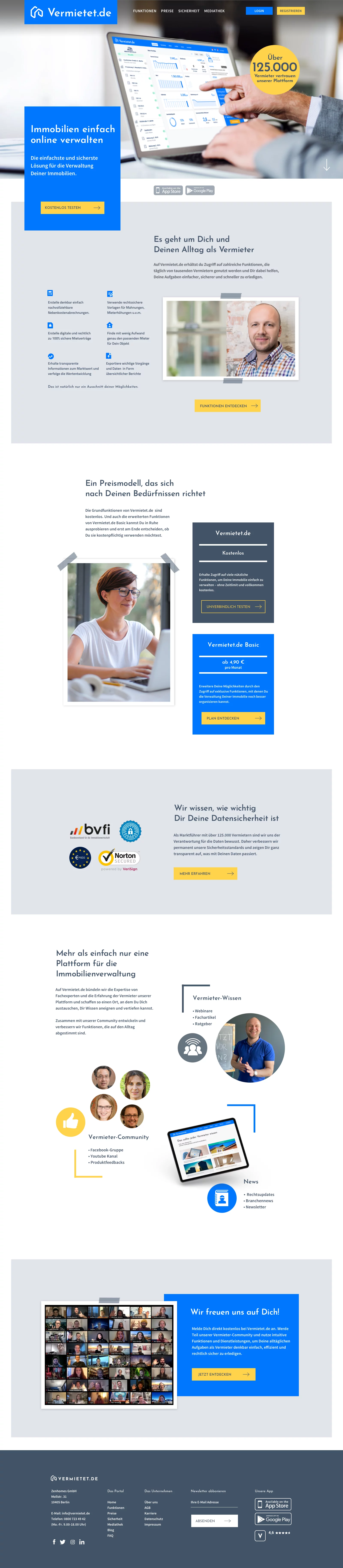 Vermietet.de project interface